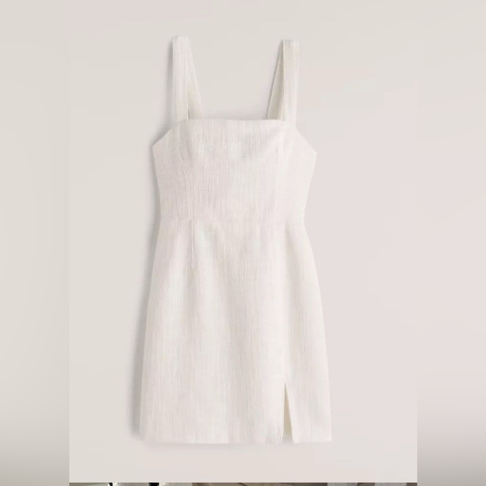 Abercrombie white Textured Square-Neck Mini Dress